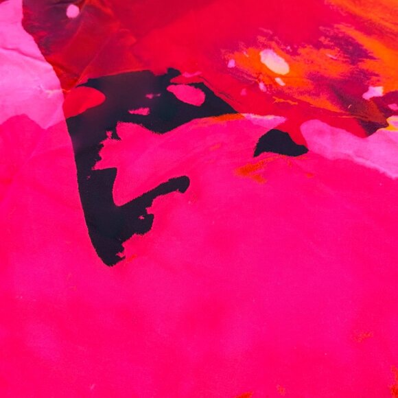 Echo Abstract Silk Square Scarf 38 X 38 - Picture 5 of 10